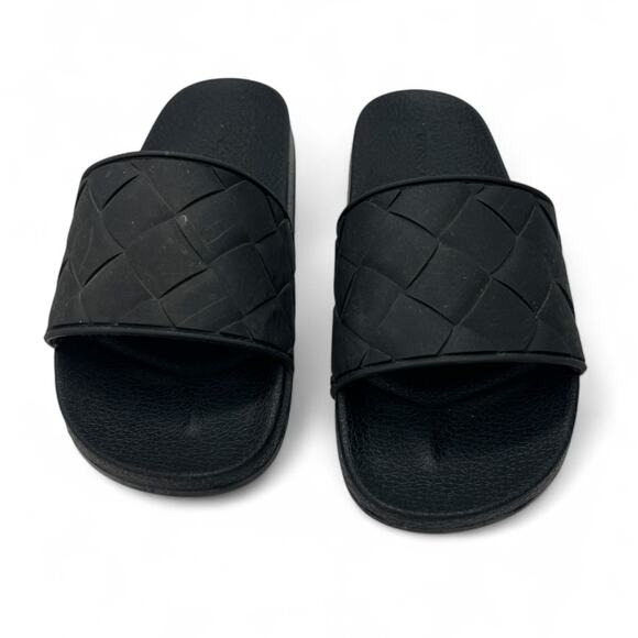Vince Mens 7 / 8 Slides Large Woven Sandal Shower Flip Flop Rubber Black main image 4